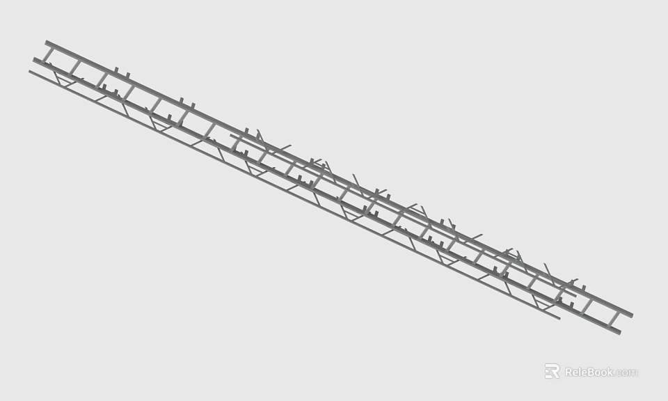 Slanted Steel Mesh Reinforcement Structure For Construction Building Use 3d model 