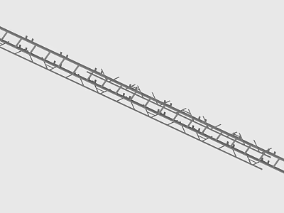 Slanted Steel Mesh Reinforcement Structure For Construction Building Use 3d model