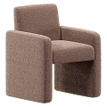 Modern Brown Single Seater Sofa With Upholstered Armrest And Minimalist Design