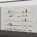 Cream Style Bookshelf Storage Rack Display Rack 3d model