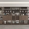 Wooden Bogu Shelf with Multiple Compartments Displaying Decorative Vases Books and Ornaments