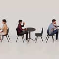 People Seated At Round Tables Enjoying Coffee In Modern Casual Setting