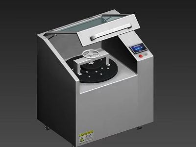 Industrial Equipment With Transparent Lid Stainless Steel Body Circular Workbench And Digital Control 3d model