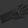 Futuristic Black Mechanical Glove With Metallic Gauge And Detailed Fingers Design