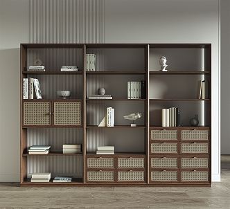 New Chinese-style Bookshelf Multi-layer Bookcase 3d model