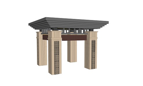 New Chinese Style Gallery Frame Featured Gallery Frame 3d model