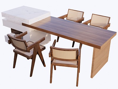 New Chinese Bar, Island Table and Chair 3d model