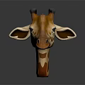Detailed 3D Giraffe Head Model With Spotted Pattern Ears Horns And Realistic Design
