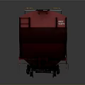 Red BNSF Freight Train Car With Metal Roof Design And White Logos