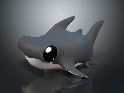 Shark cartoon shark great white shark whale shark hammerhead shark tiger shark man-eating shark blue shark freshwater fish 3d model