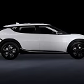 White Modern Electric SUV Car With Sleek Lines And Black Alloy Wheels