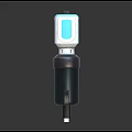 Futuristic Sci Fi Energy Weapon Featuring Metallic Body Teal Accents And Grip