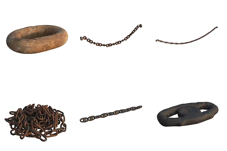 Iron chain parts 3d model