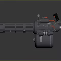 Powerful Gatling Gun Weapon With Multiple Metal Barrels Hand Grip And Trigger Mechanism
