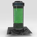 Cylindrical Medical Device With Green Liquid Container And Stable Base Structure 3d model