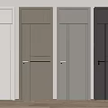 Multiple Colored Wooden Flush Doors With Simple Design And Metal Handles