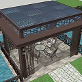 New Chinese Style Gazebo Landscape 3d model