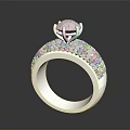 Luxury Diamond Ring With Large Central Stone And Surrounding Small Diamonds On Platinum Band