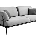 Modern double sofa multiplayer sofa 3d model