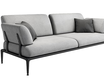 Modern double sofa multiplayer sofa 3d model