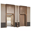 Elegant Modern Elevator Design With Wooden Panels Metal Frames Control Panel And Number 7 3d model