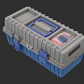 Durable Gray And Blue Hardware Toolbox With Multiple Compartments For Organized Tool Storage 3d model