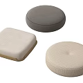 Round and Square Soft Padded Cushions in Gray and Beige Tones
