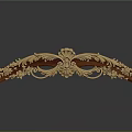 Ornate Wooden Decorative Molding With Golden Accents And Intricate Floral Carvings