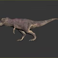 Colorful T Rex Dinosaur Model With Pink Purple Patterns Standing On Dark Background