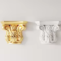 Gold and White Ornate Carved Decorative Components for Interior Decoration
