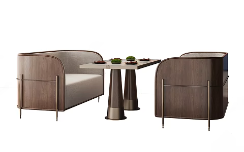 Modern Card Seat Table and Chair Combination 3d model