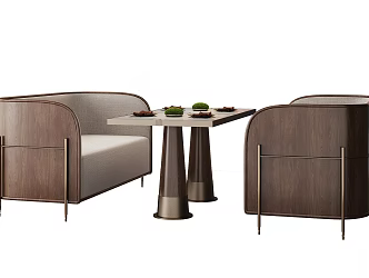 Modern Card Seat Table and Chair Combination 3d model
