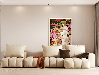 Cream Wind Multi-Person Sofa Decorative Painting Hanging Painting 3d model