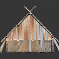 Building Construction Framework With Grid Structure Support Beams And Crossed Columns Design