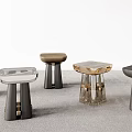 Various Modern Side Tables With Transparent Glass Wooden And Black Metal Designs