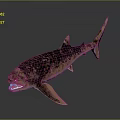 Realistic Shark With Spotted Body Sharp Teeth Open Mouth And Detailed Fins