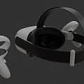White And Black VR Headset With Ergonomic Controllers For Virtual Reality Use 3d model