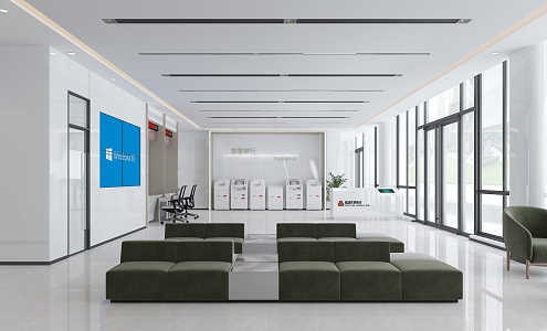 Modern Bank Lobby 3d model