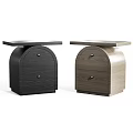 Modern Black And Light Wood Bedside Tables With Drawers And Simple Design