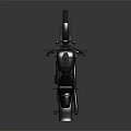 Classic Black Motorcycle With Single Seat Long Exhaust Pipes And Round Mirrors