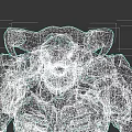 Game Movie Character With Horned Skeleton Head Rocky Body And Orange Lava