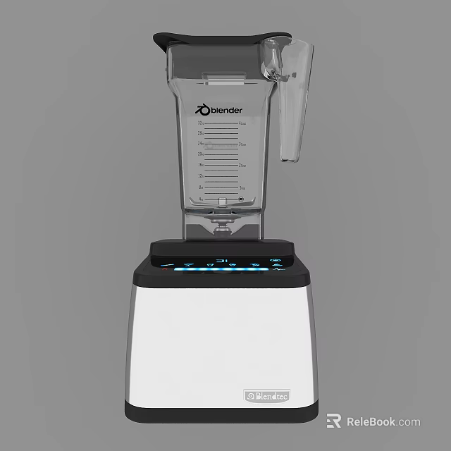 Janster Modern Electric Blender with Transparent Container and Blue Indicator Lights 3d model 