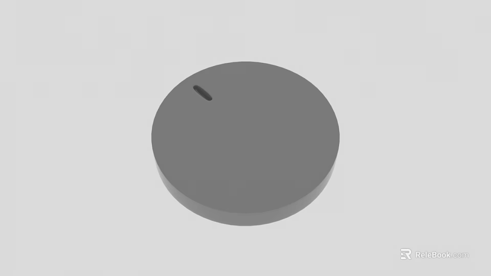 Gray Circular Wall Decor With Minimalist Design And Small Hole For Modern Interior 3d model 