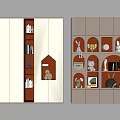 White Wardrobe With House Shaped Niche Arched Shelves And Decorative Elements