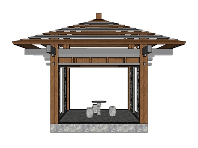 New Chinese pavilion porch New Oriental Zen pavilion model