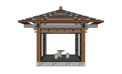 New Chinese pavilion porch New Oriental Zen pavilion 3d model