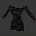 Gray Off Shoulder Long Sleeve Slim Fit Dress with Elegant Fitted Design
