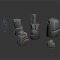 Gray Stone Like Electronic Device Models With Miniature Human Figure For Size Comparison 3d model