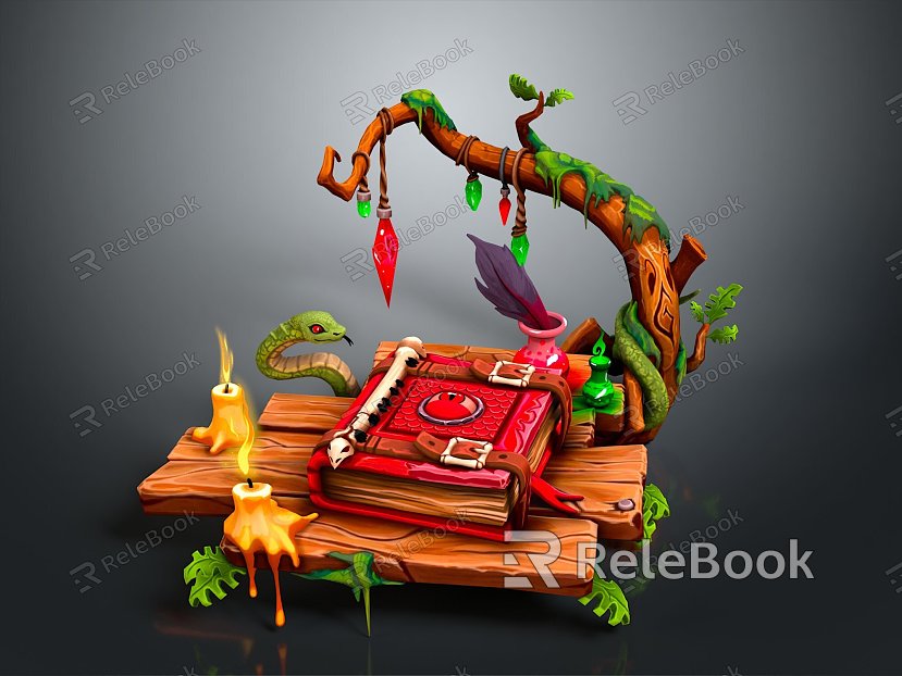 Magic Book Cartoon Book Summoning Book Ancient Book Magic Summoning Book Animation Book Book Book Book model