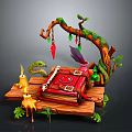 Magic Book Cartoon Book Summoning Book Ancient Book Magic Summoning Book Animation Book 3d model